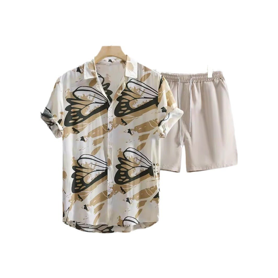 Men's Printed Casual Style Short Sleeve Shirt Outfit - E. M. E. LLC0