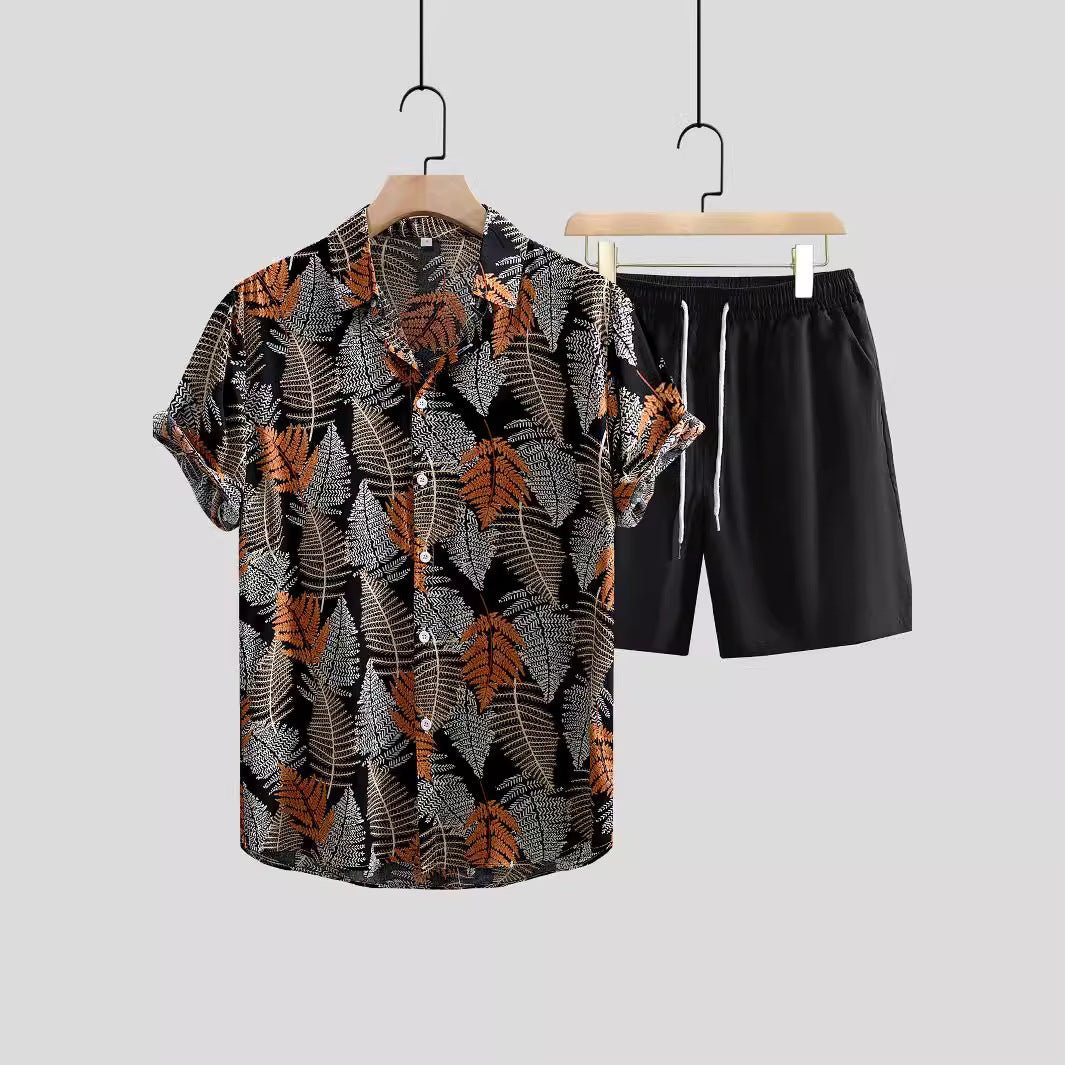 Men's Printed Casual Style Short Sleeve Shirt Outfit - E. M. E. LLC0