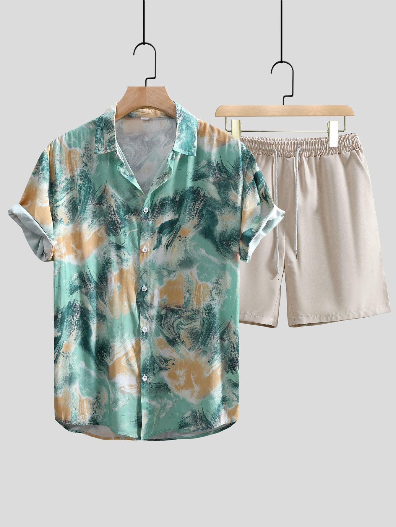 Men's Printed Casual Style Short Sleeve Shirt Outfit - E. M. E. LLC0
