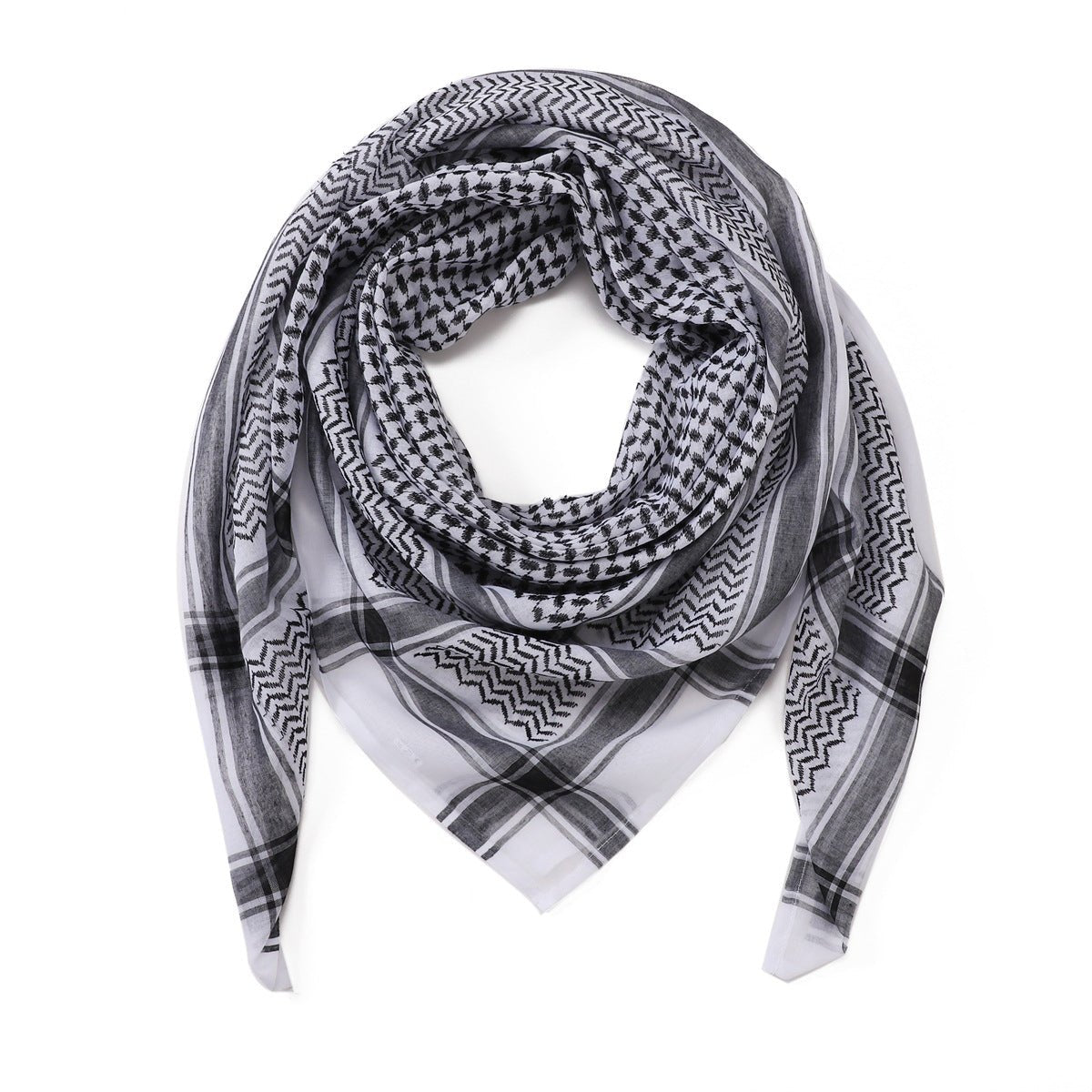 Men's Scarf Jacquard Wave Pattern Large Size Square Scarf - E. M. E. LLC0