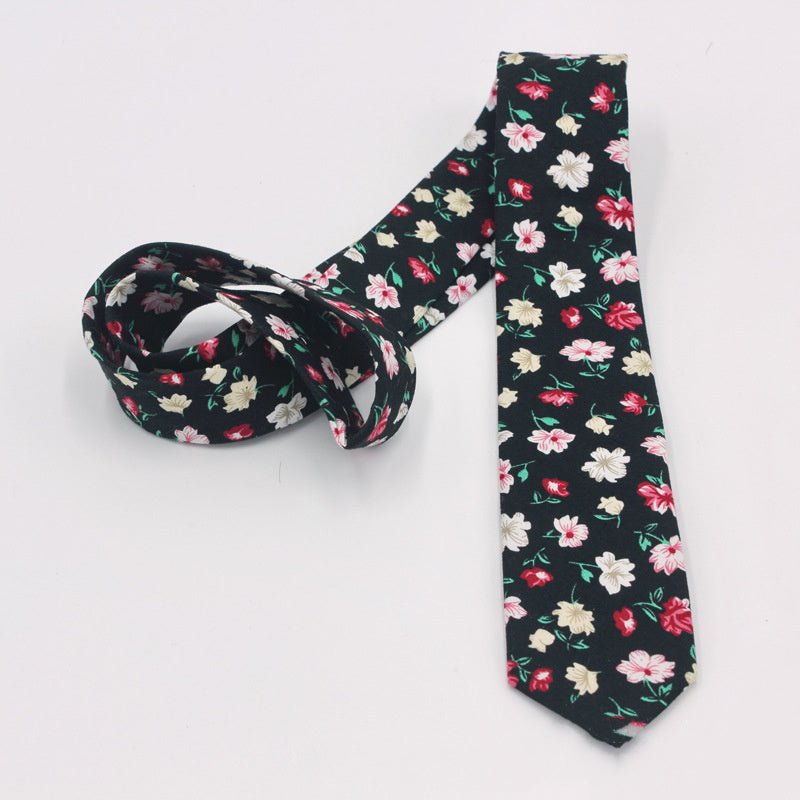 Men's Suit Printed Cotton Pocket Handkerchief With Floral Patterns, Fashionable And Casual Printed Tie - E. M. E. LLC0