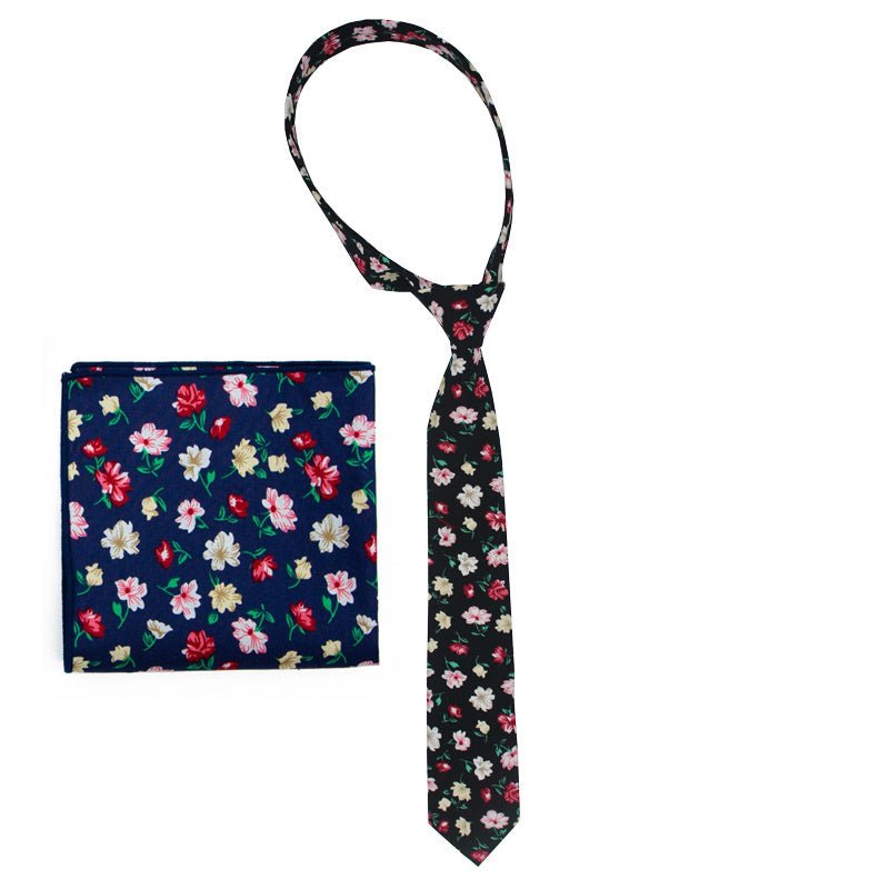 Men's Suit Printed Cotton Pocket Handkerchief With Floral Patterns, Fashionable And Casual Printed Tie - E. M. E. LLC0