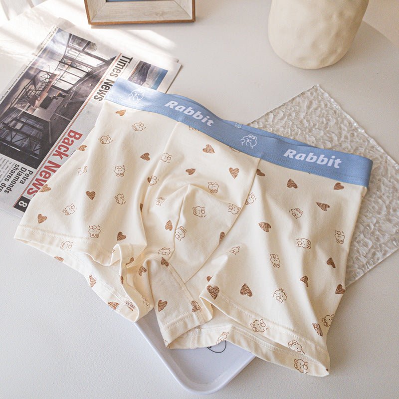 Men's Underwear Mid - waist Cartoon Rabbit Modal Cotton - E. M. E. LLC0