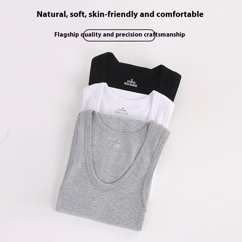 Men's Vest Cotton Slim Fit Sports Bottoming Shirt Breathable Stretch Underwear - E. M. E. LLC0