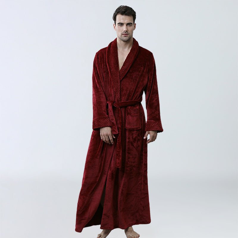 Men's Winter Coral Fleece Nightgown Homewear Thickened Pajamas - E. M. E. LLC0