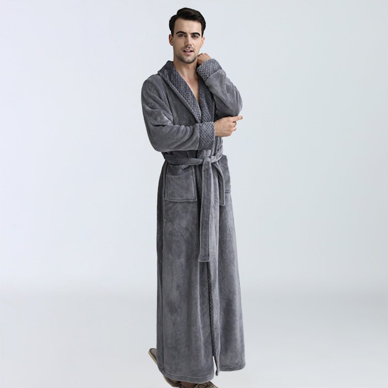 Men's Winter Coral Fleece Nightgown Homewear Thickened Pajamas - E. M. E. LLC0