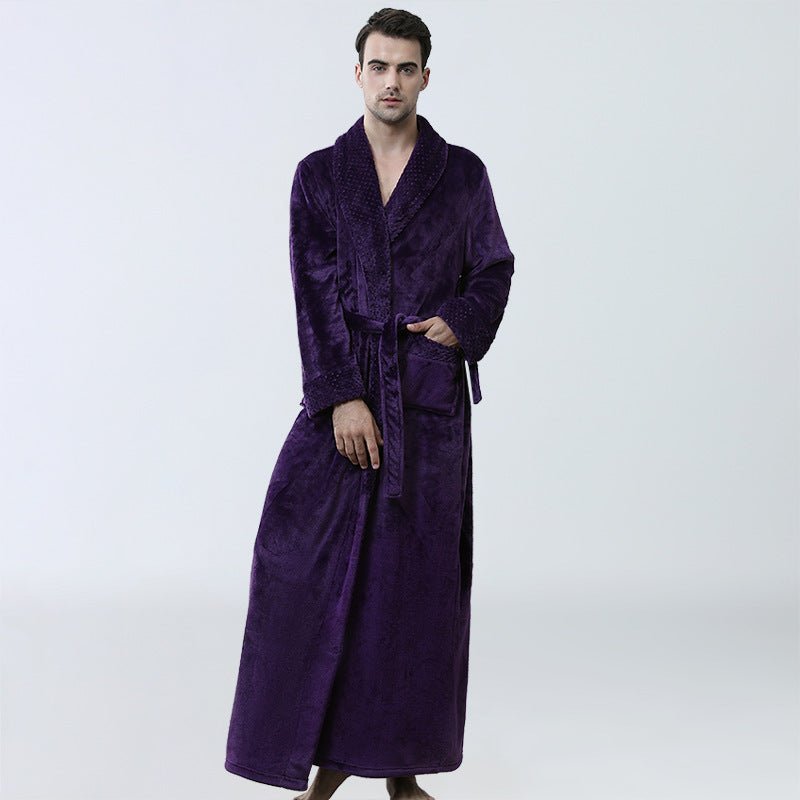 Men's Winter Coral Fleece Nightgown Homewear Thickened Pajamas - E. M. E. LLC0