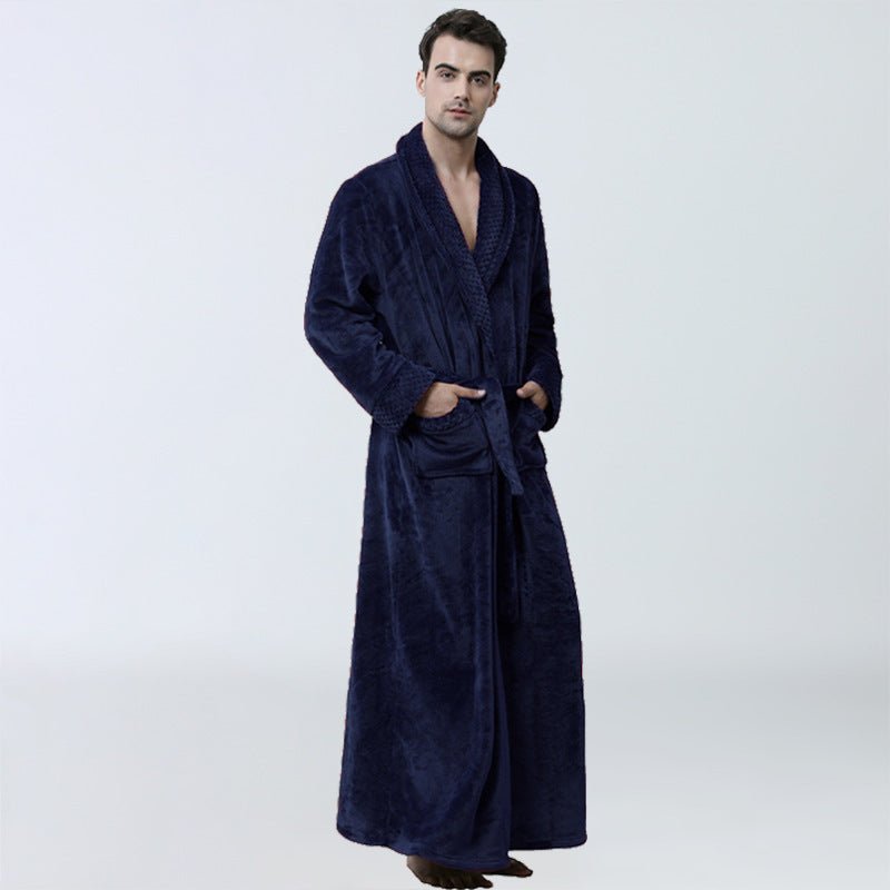 Men's Winter Coral Fleece Nightgown Homewear Thickened Pajamas - E. M. E. LLC0