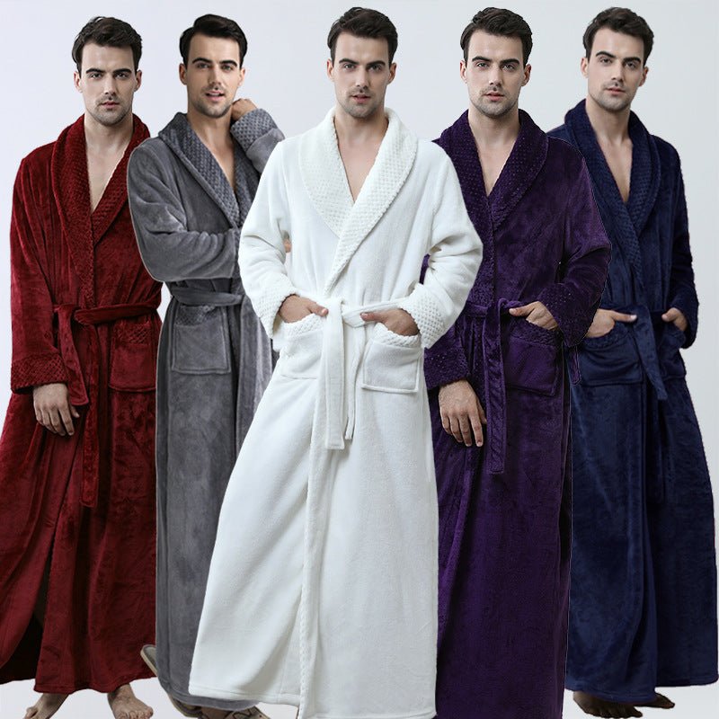 Men's Winter Coral Fleece Nightgown Homewear Thickened Pajamas - E. M. E. LLC0