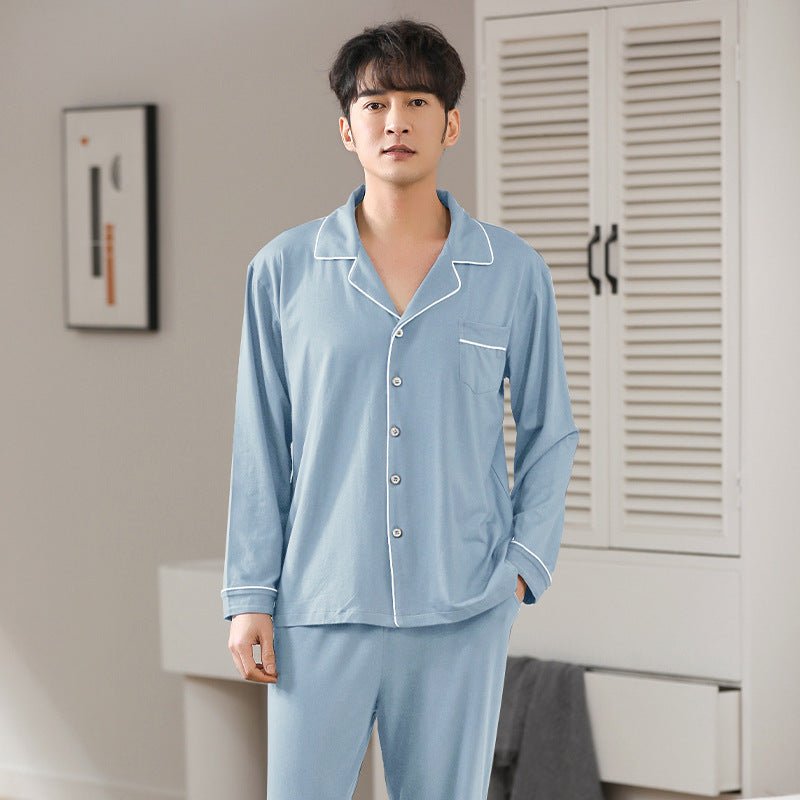 Modal Pajamas Men's Spring And Autumn Long Sleeve Cardigan Suit - E. M. E. LLC0