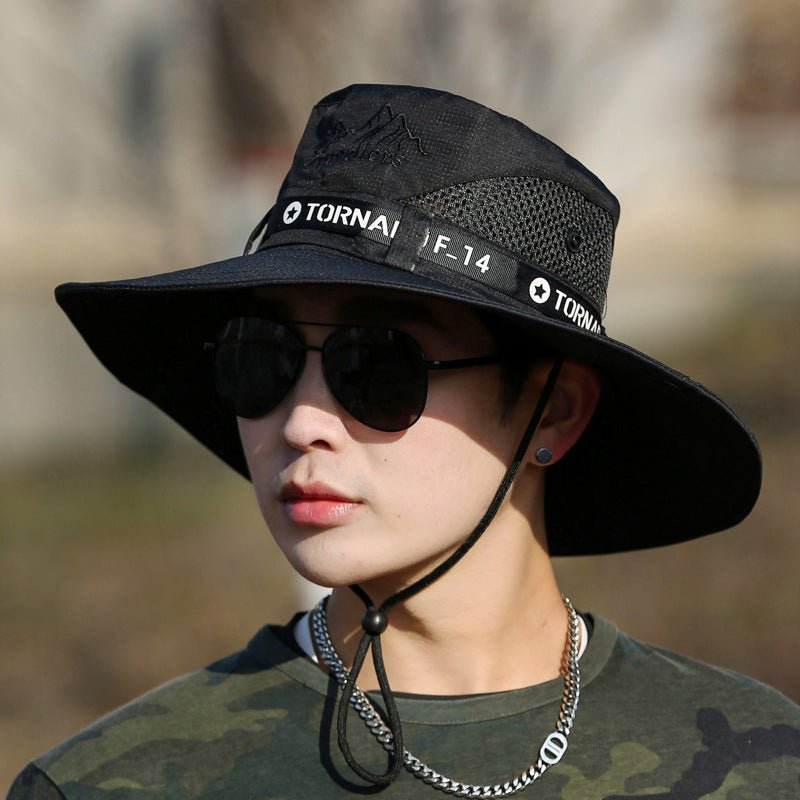 Mountaineering Fishing Sunscreen Travel Breathable Large Eave Visor Hat For Men - E. M. E. LLC0