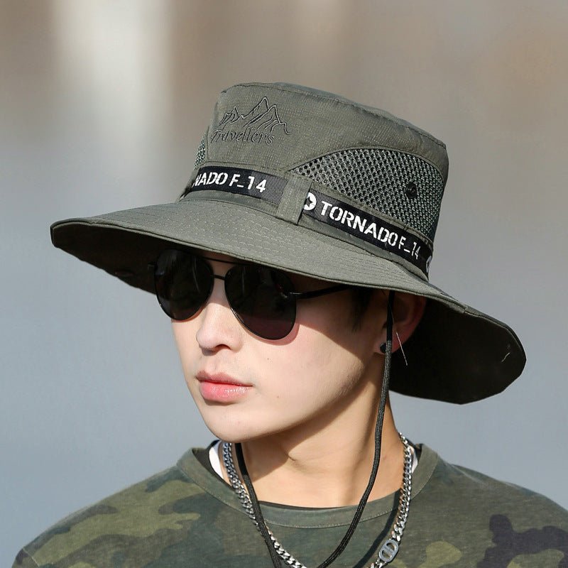 Mountaineering Fishing Sunscreen Travel Breathable Large Eave Visor Hat For Men - E. M. E. LLC0