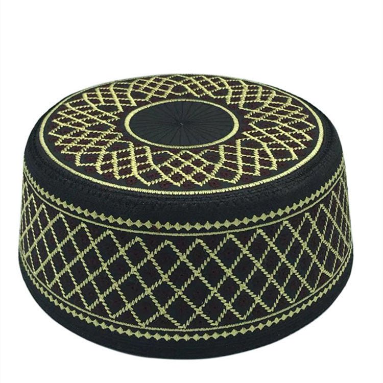 Muslim Hats Cotton Embroidery Islamic Men Prayer Arab Clothing Caps - E. M. E. LLC0
