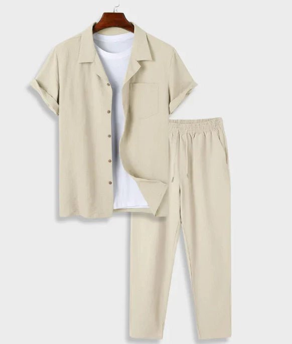 New Digital Men's Cotton And Linen Shirt Outfit - E. M. E. LLC0