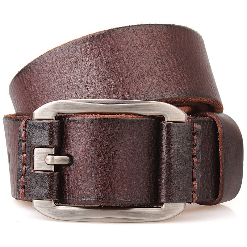 One Layer Single First Cowhide Men's Leather Belt Casual Pidai Pin Buckle - E. M. E. LLC0