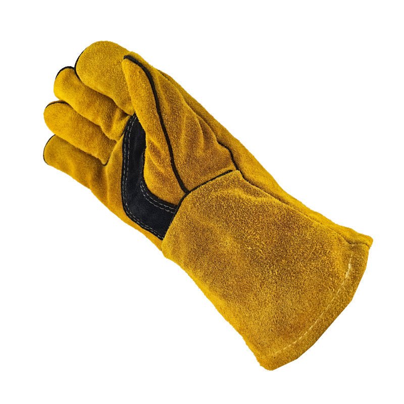 Outdoor Camping BBQ Gloves Welding Non - slip Wear - resistant Protective Leather Gloves Heat Insulation - E. M. E. LLC0