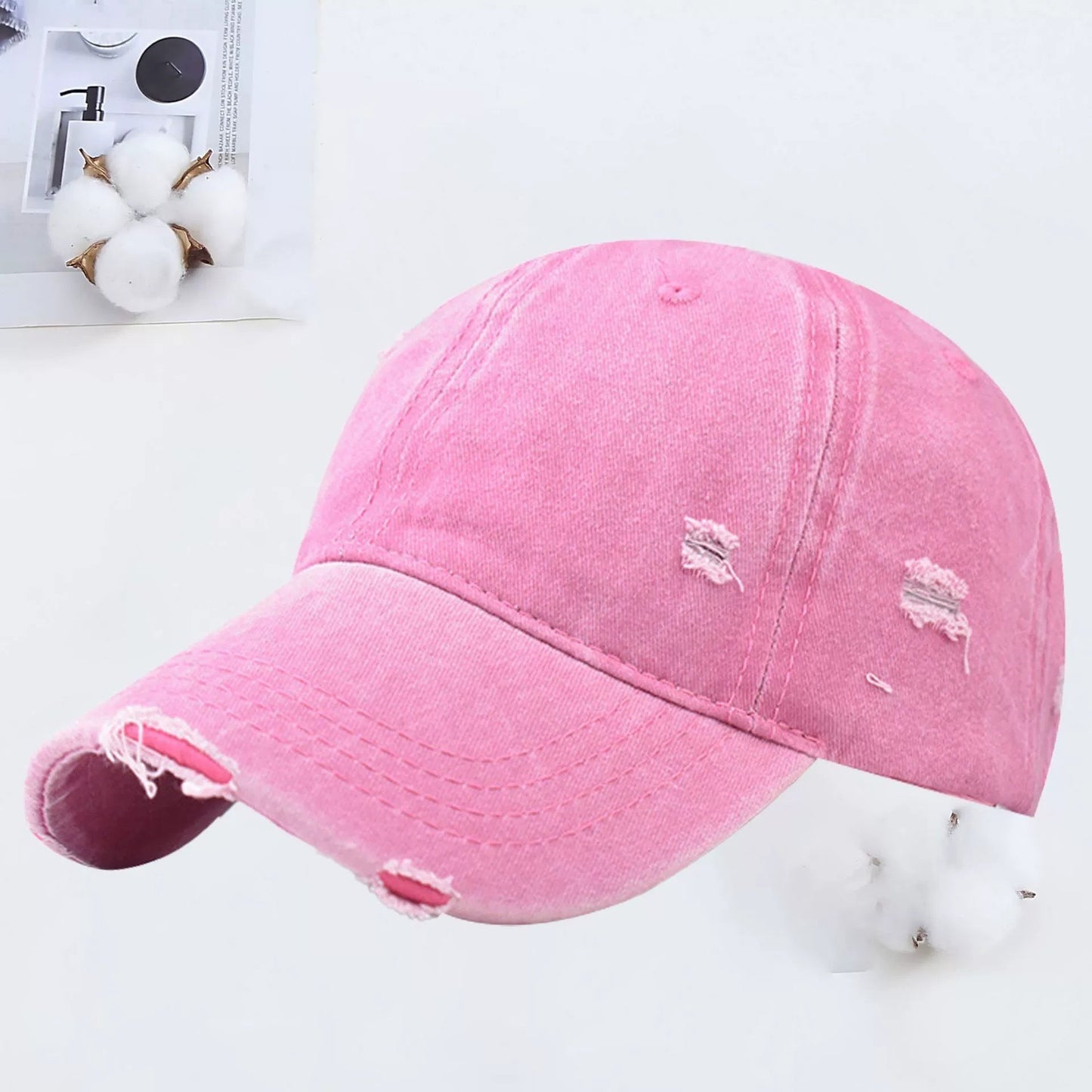 Outdoor Embroidered Printed Washed Hole Baseball Cap - E. M. E. LLC7
