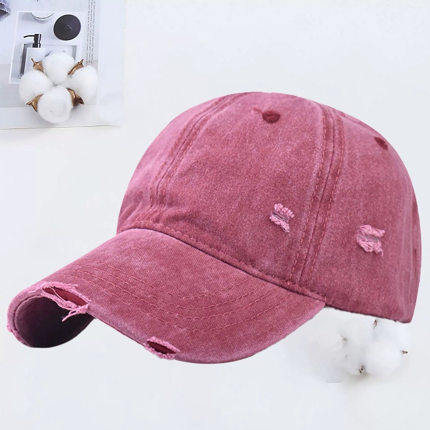 Outdoor Embroidered Printed Washed Hole Baseball Cap - E. M. E. LLC7