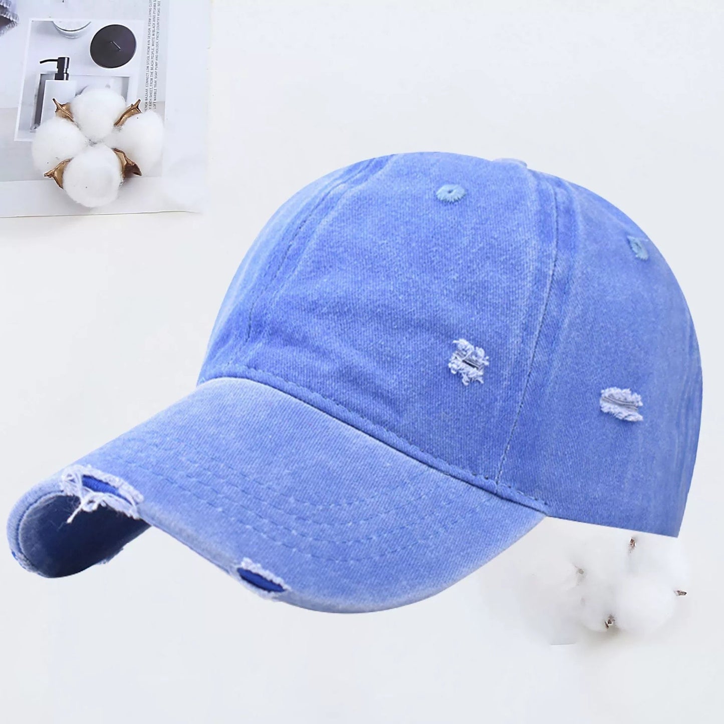 Outdoor Embroidered Printed Washed Hole Baseball Cap - E. M. E. LLC7