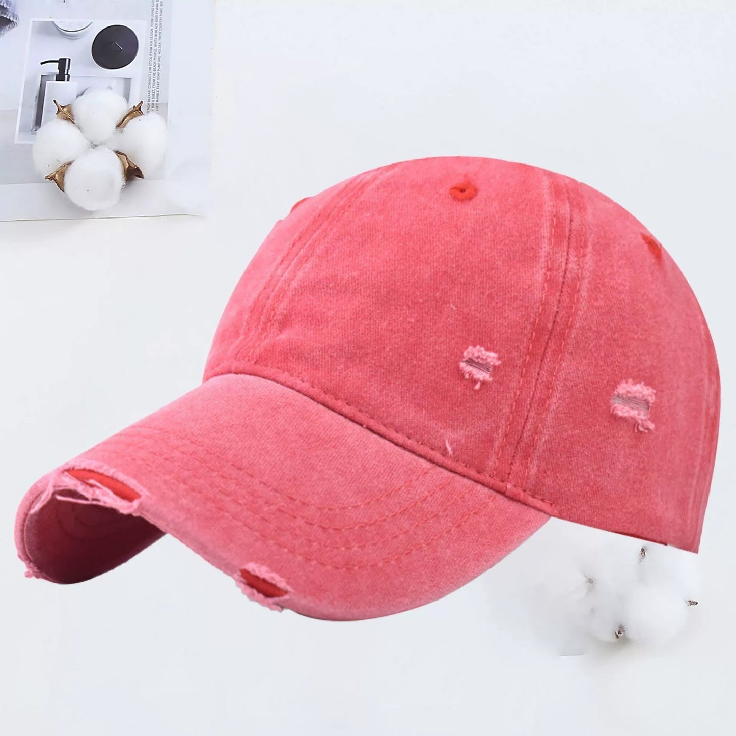 Outdoor Embroidered Printed Washed Hole Baseball Cap - E. M. E. LLC7
