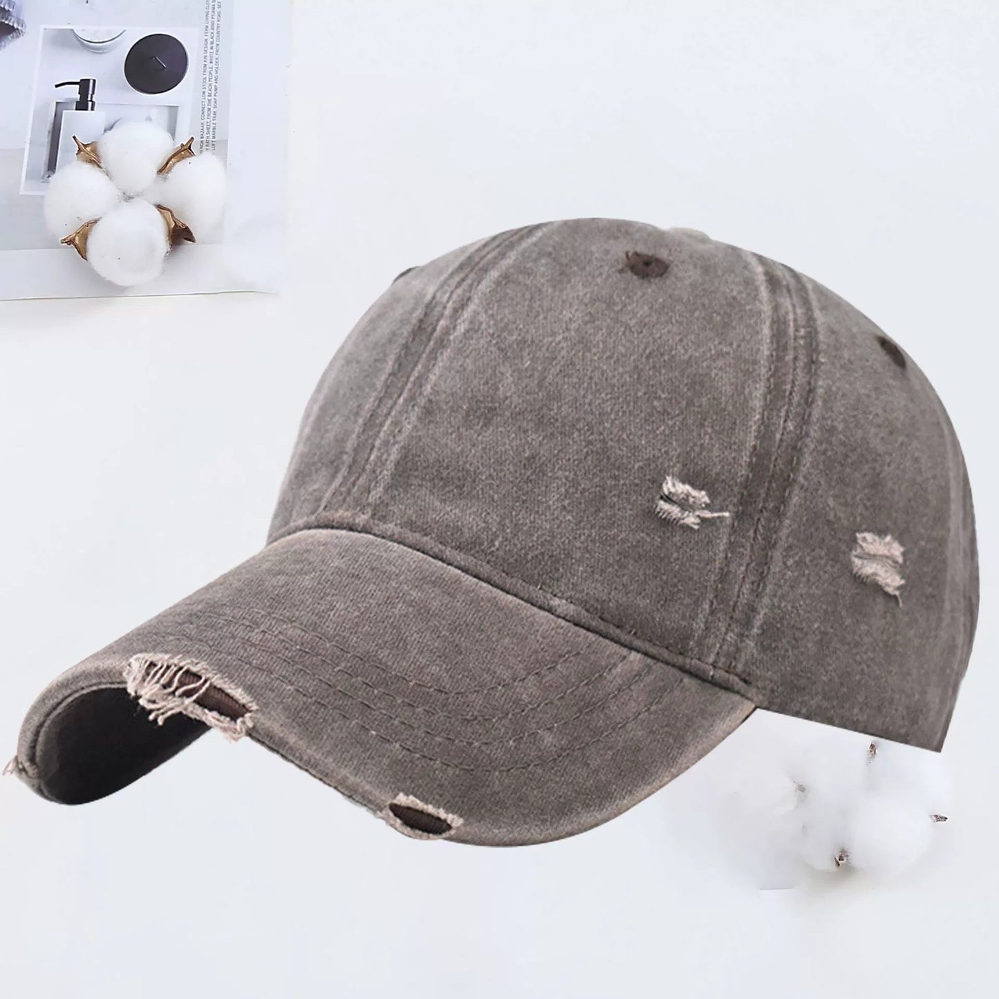 Outdoor Embroidered Printed Washed Hole Baseball Cap - E. M. E. LLC7