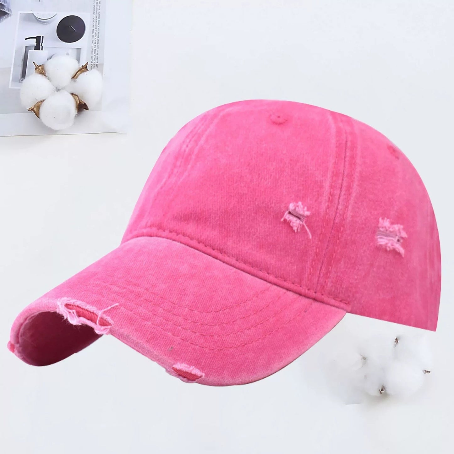 Outdoor Embroidered Printed Washed Hole Baseball Cap - E. M. E. LLC7