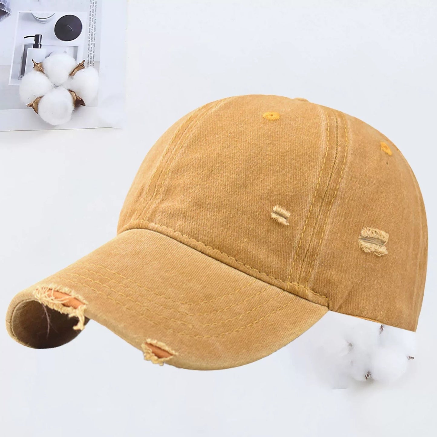 Outdoor Embroidered Printed Washed Hole Baseball Cap - E. M. E. LLC7