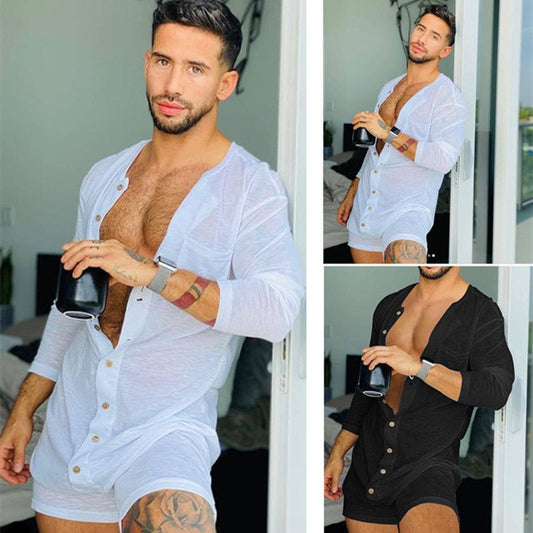 Pure Color Tight Jumpsuit New Homewear - E. M. E. LLC0