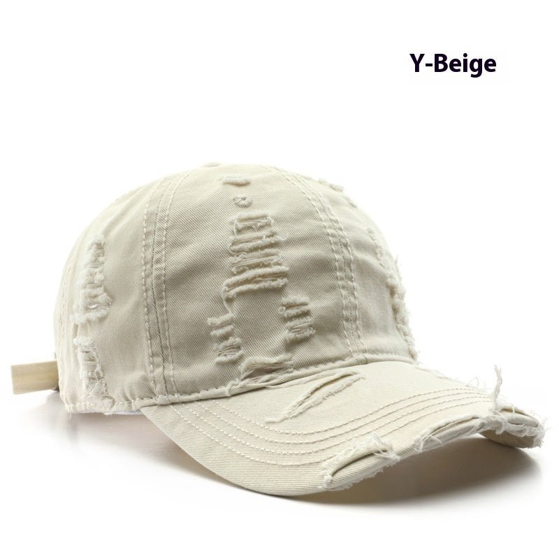 Retro Pure Color Washed Hole Light Board Baseball Cap - E. M. E. LLC0