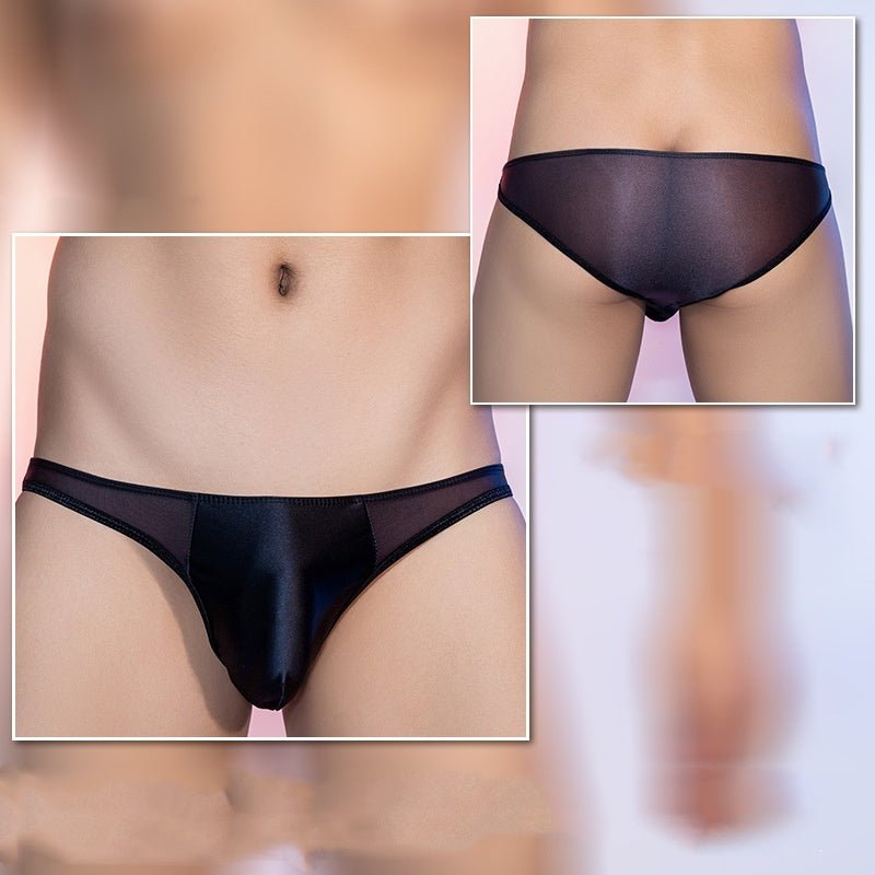 See - through Thin Transparent Silky Men's Low Waist Briefs - E. M. E. LLC0
