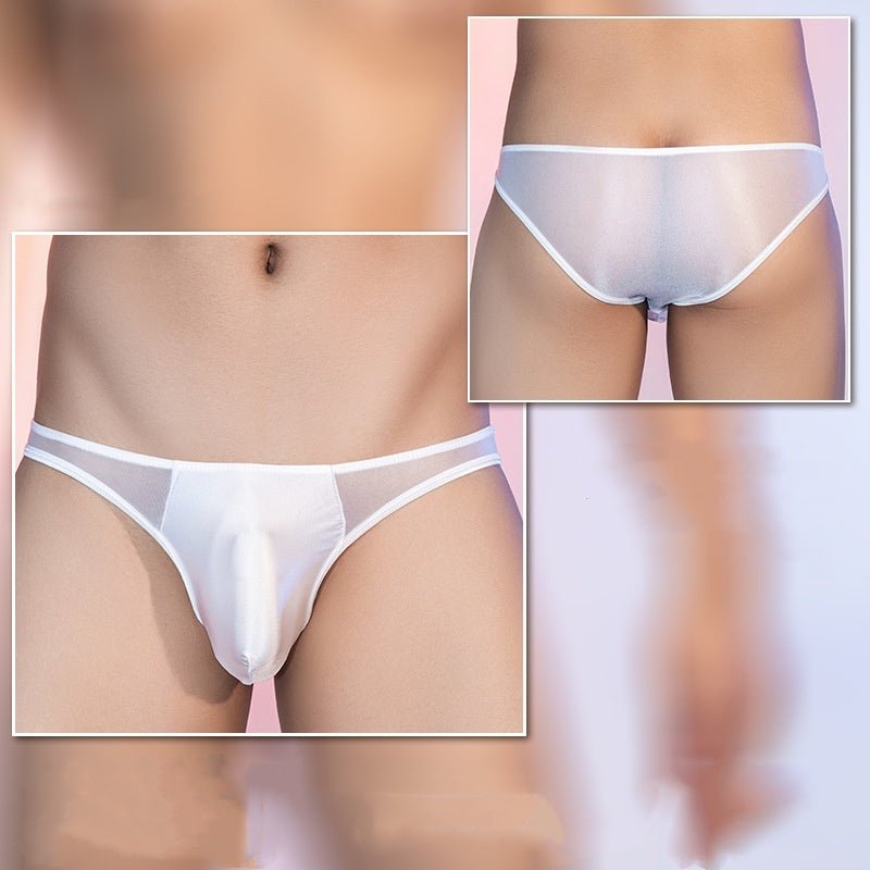 See - through Thin Transparent Silky Men's Low Waist Briefs - E. M. E. LLC0