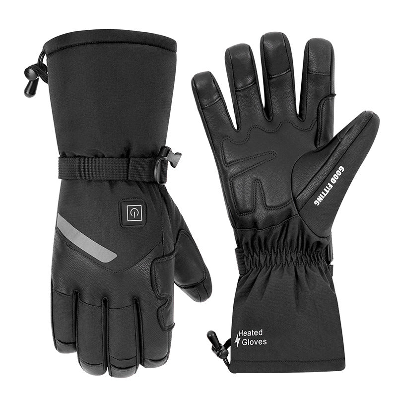 Sheepskin Electric Heating Gloves Motorcycle Thermal Smart Touch Screen Outdoor Skiing - E. M. E. LLC0
