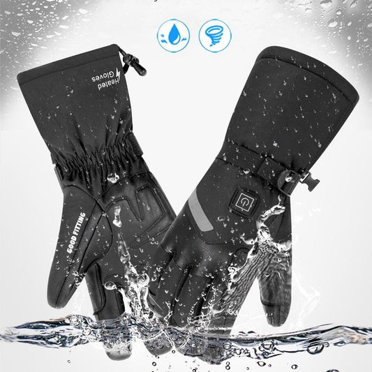 Sheepskin Electric Heating Gloves Motorcycle Thermal Smart Touch Screen Outdoor Skiing - E. M. E. LLC0