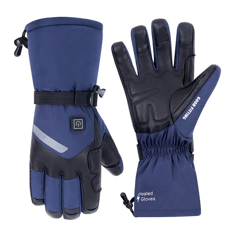 Sheepskin Electric Heating Gloves Motorcycle Thermal Smart Touch Screen Outdoor Skiing - E. M. E. LLC0