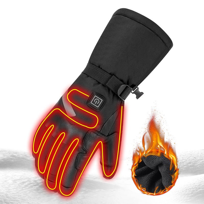Sheepskin Electric Heating Gloves Motorcycle Thermal Smart Touch Screen Outdoor Skiing - E. M. E. LLC0