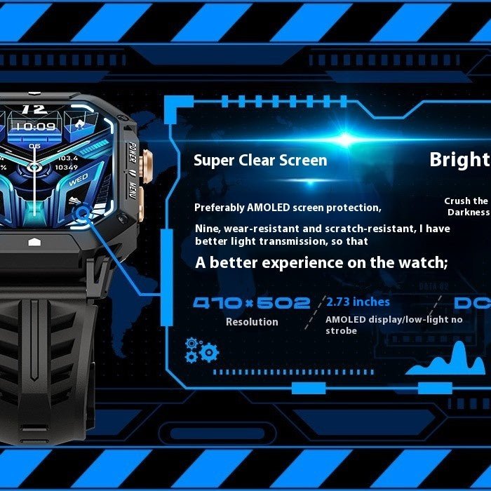 Smart Watch Bluetooth Calling Voice Assistant Gas Compass Sports Watch - E. M. E. LLC0