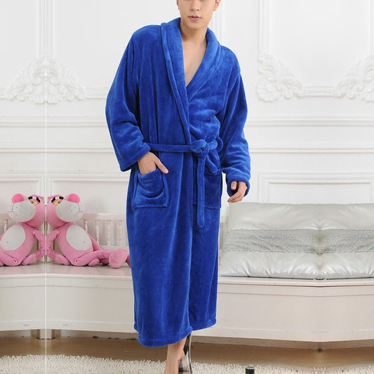 Solid Color Polo Collar Casual Flannel Couple Homewear - E. M. E. LLC0