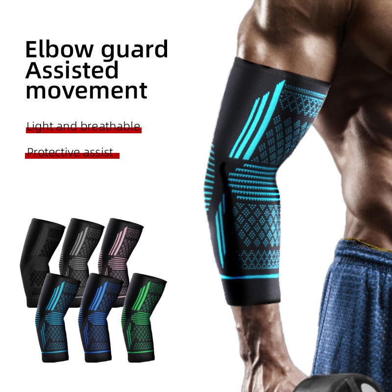 Sports Elbow Guard Four - sided Elastic Compression Knit Breathable Nylon Elbow Pads - E. M. E. LLC0