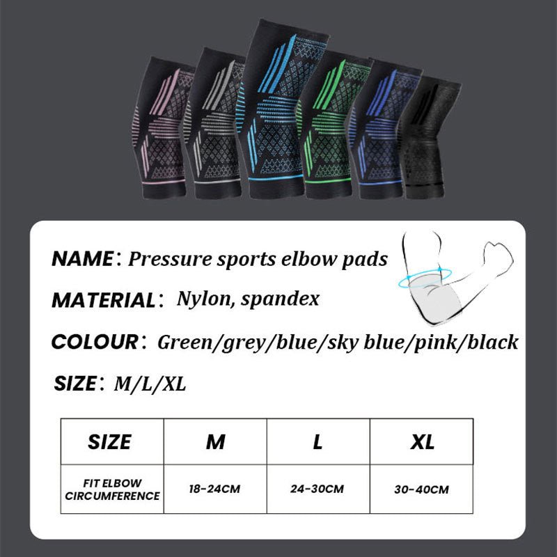 Sports Elbow Guard Four - sided Elastic Compression Knit Breathable Nylon Elbow Pads - E. M. E. LLC0