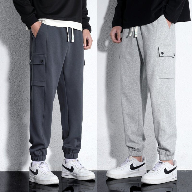 Spring And Autumn Loose Men's Sports Knitted Cotton Casual Trousers - E. M. E. LLC0