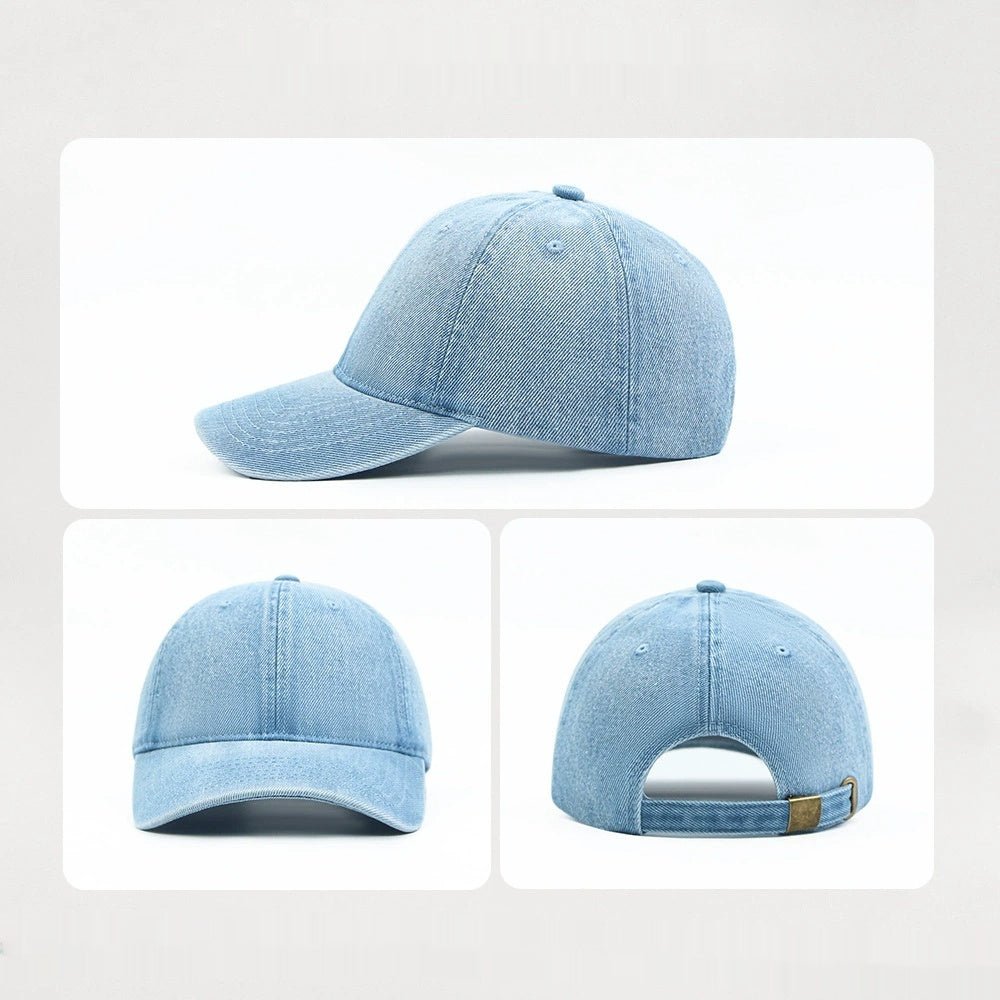 Summer Denim Light Version Solid Color Casual Baseball Cap - E. M. E. LLC7