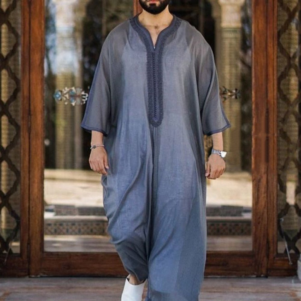 Thin Linen Casual Ethnic African Style Shirt Robe - E. M. E. LLC0