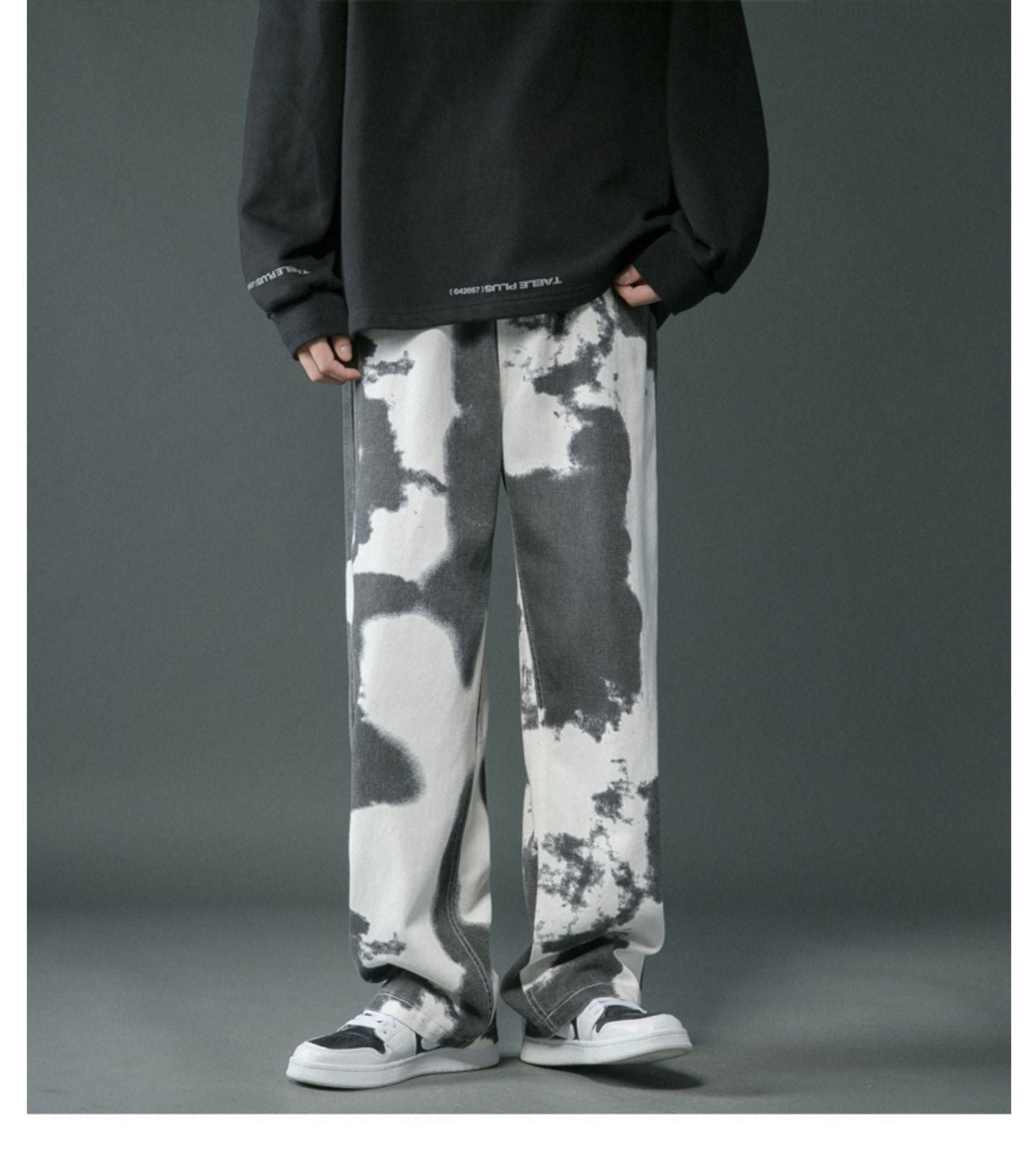 Tie Dyed Denim Straight Leg Pants For Boys - E. M. E. LLC0