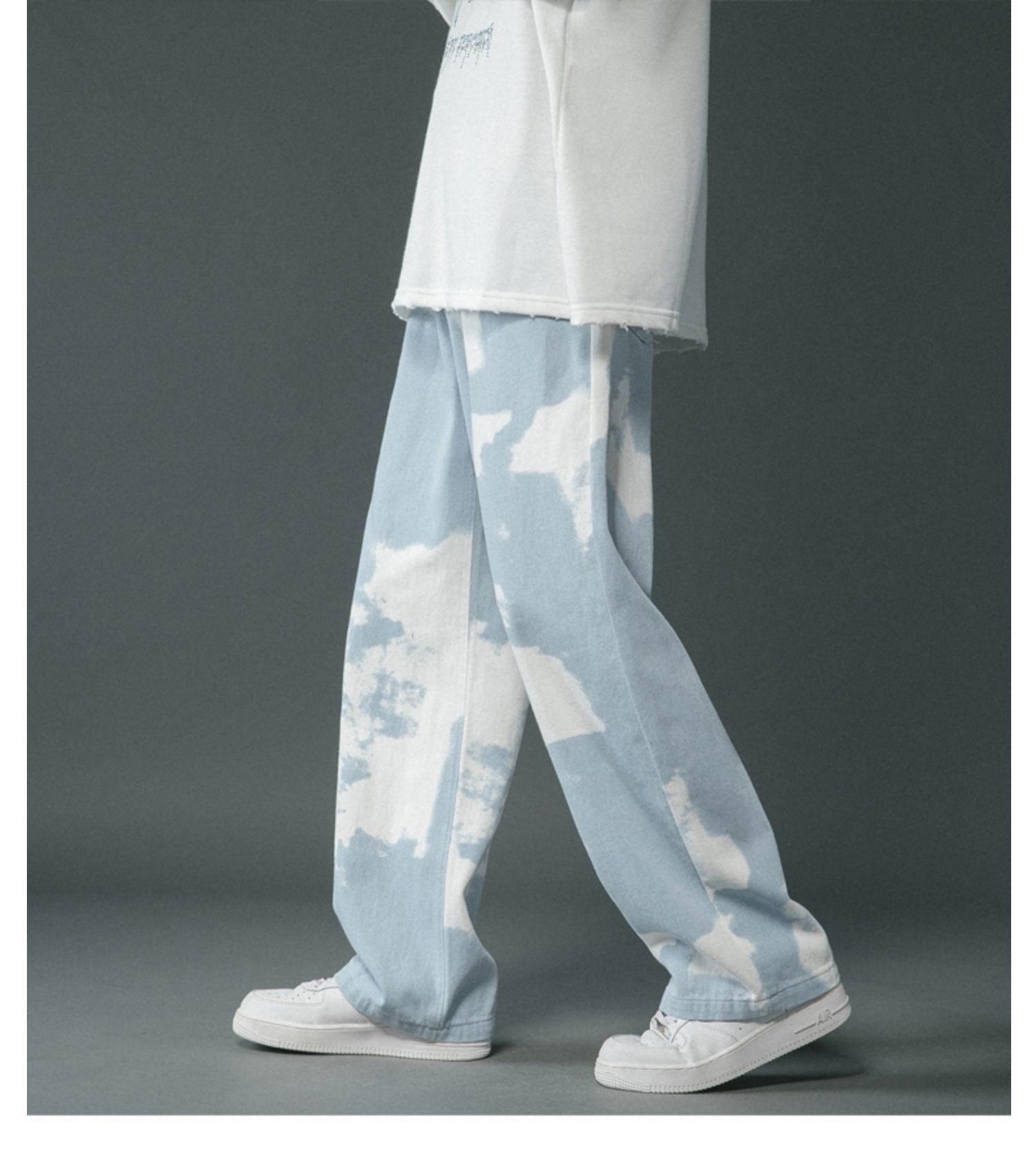 Tie Dyed Denim Straight Leg Pants For Boys - E. M. E. LLC0