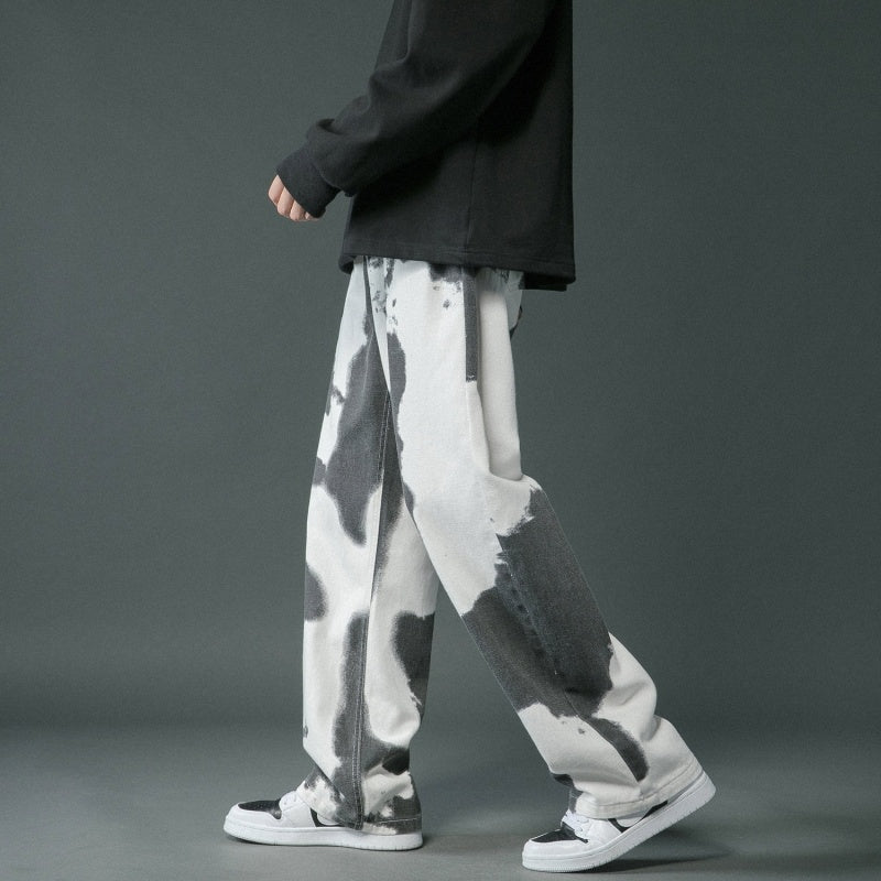 Tie Dyed Denim Straight Leg Pants For Boys - E. M. E. LLC0