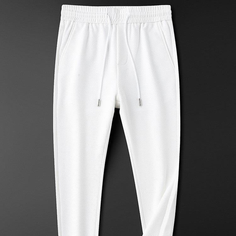 Twill Stretch White Trousers For Men - E. M. E. LLC0