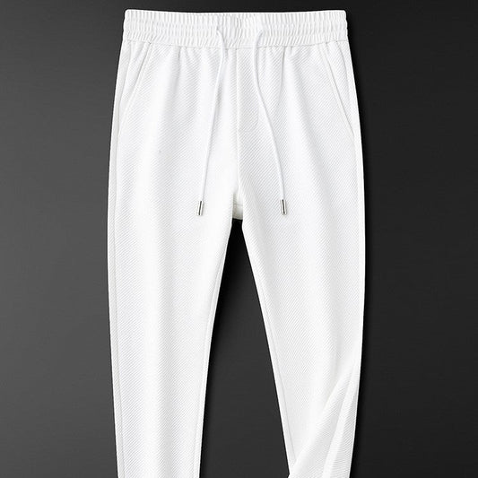 Twill Stretch White Trousers For Men - E. M. E. LLC0
