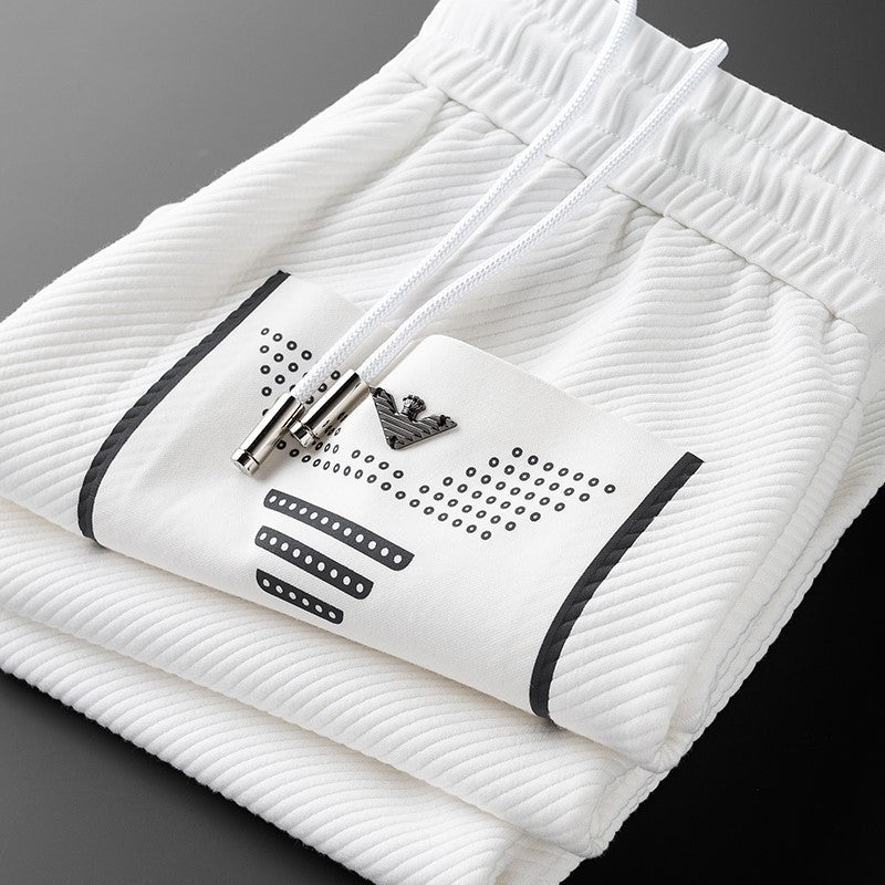 Twill Stretch White Trousers For Men - E. M. E. LLC0