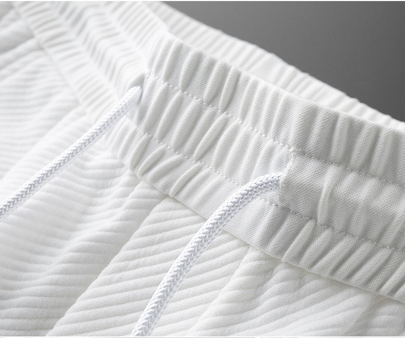 Twill Stretch White Trousers For Men - E. M. E. LLC0