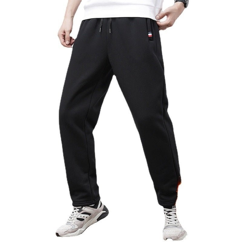 Warm Straight Ankle Tied Sports Velvet Padded Plus Size Cashmere Casual Pants - E. M. E. LLC0